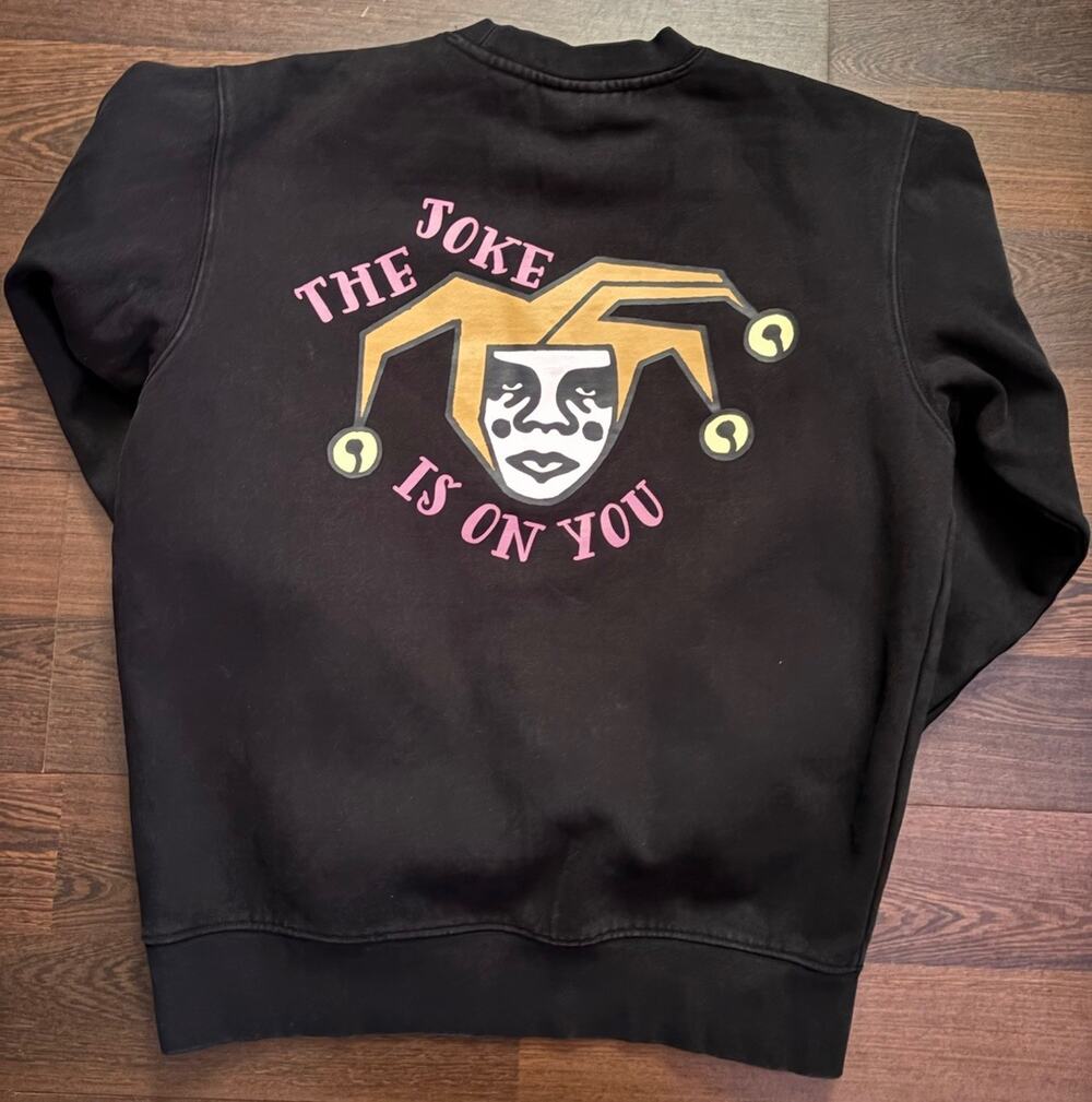 OBEY SWEATSHIRT “THE JOKES ON YOU” Y2K SKATER MENS SZ S